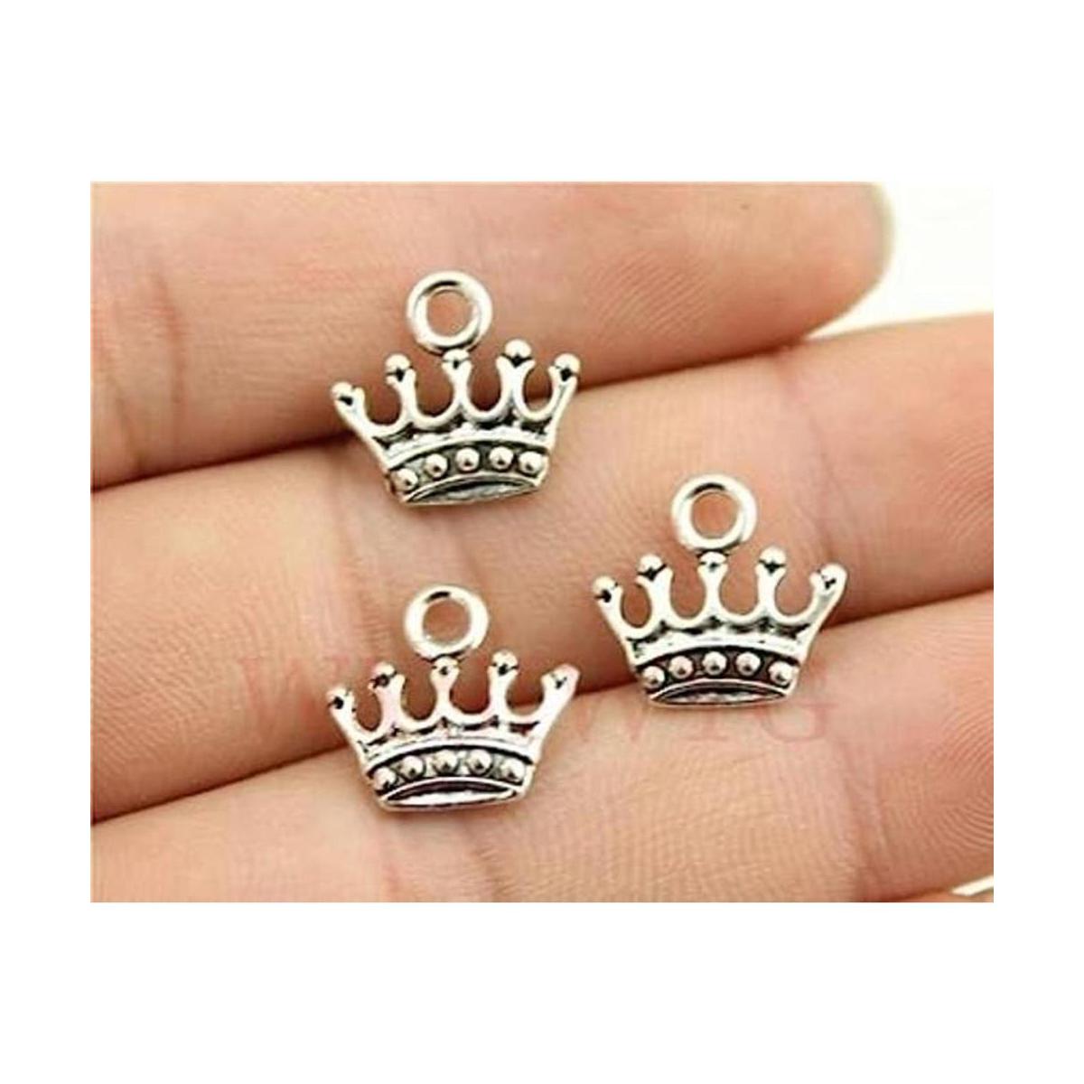 BULK 15 Silver Crown Charms 1314mm NS598