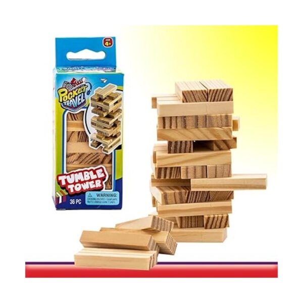 JARU Mini torre de caída de madera real 1 juego tamaño_2