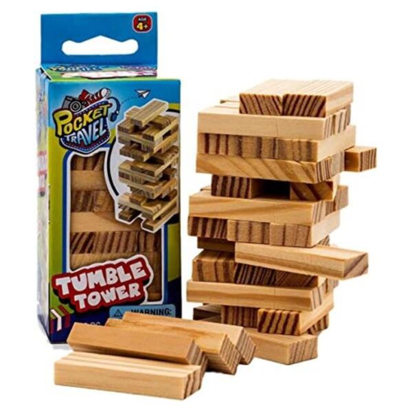 JARU Mini torre de caída de madera real 1 juego tamaño_1