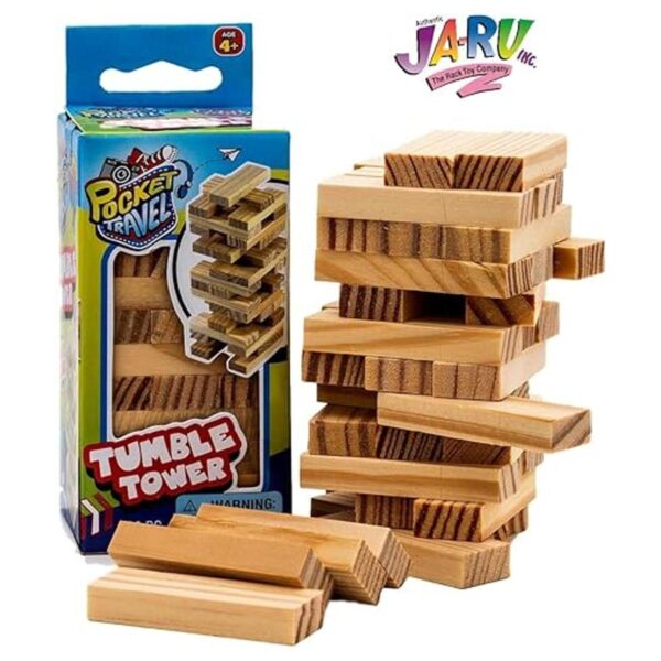 JARU Mini torre de caída de madera real 1 juego tamaño_4
