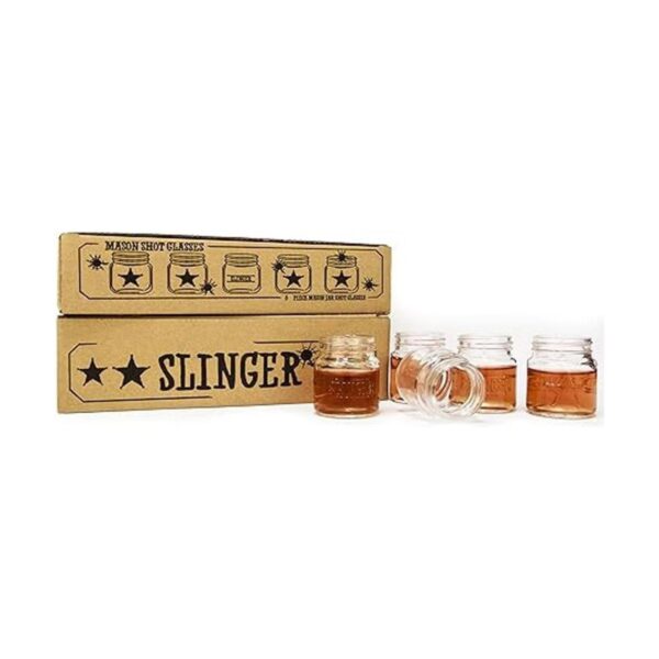 THE SLINGER Juego de vasos de chupito mini tarros Mason_2