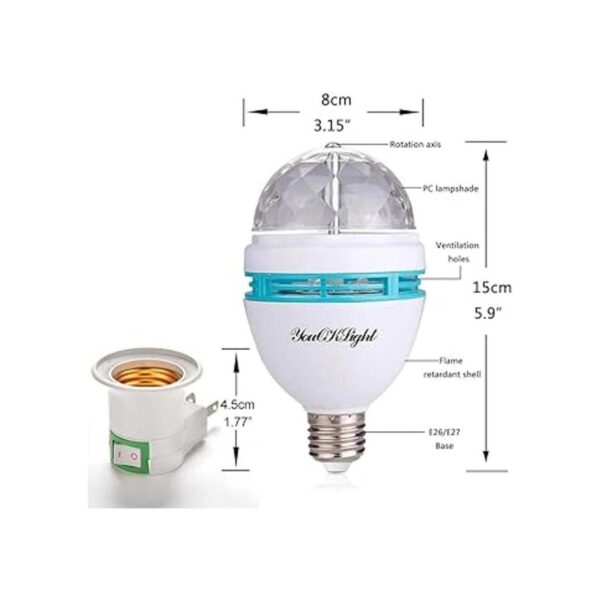 Bombilla de discoteca E26 giratoria RGB para fiesta luz_2