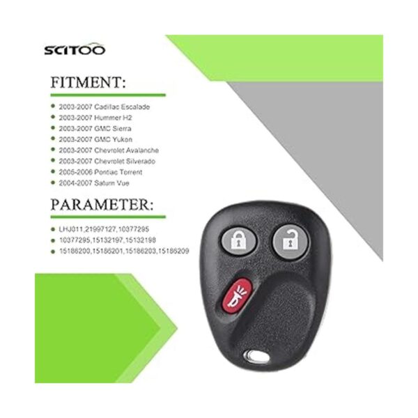 SCITOO 1 llavero sin llave de repuesto para Chevy Equinox_2