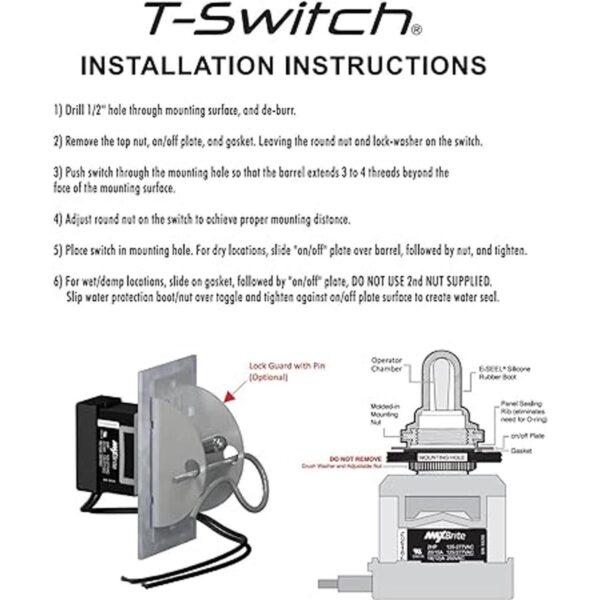 Interruptor de palanca resistente 2015A 125277V 2 HP_3