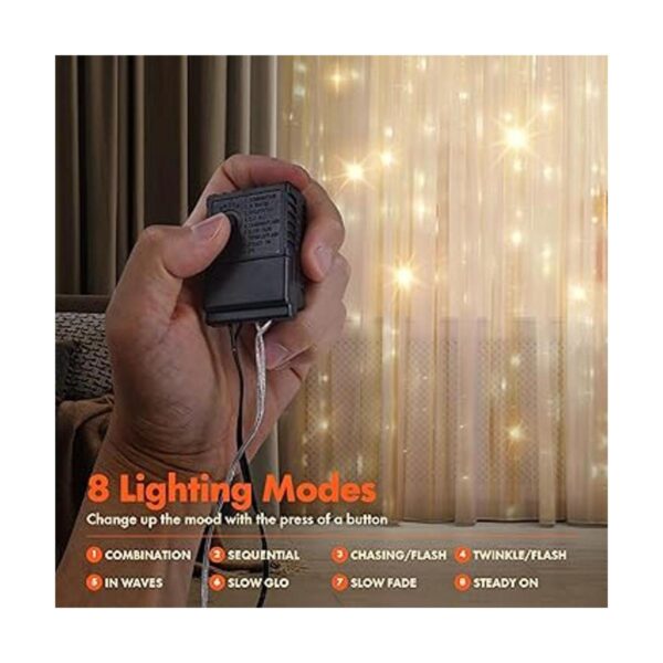 Twinkle star Cortina de cadena de 300 LED para ventana_4