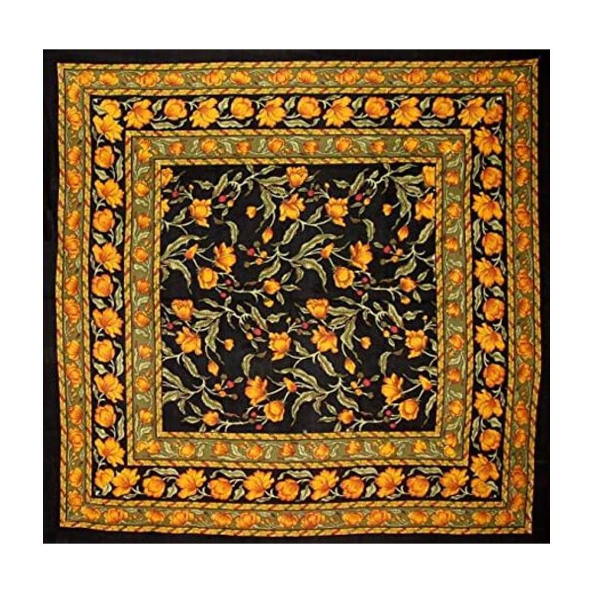 India Arts Mantel cuadrado de algodón floral francés de 60