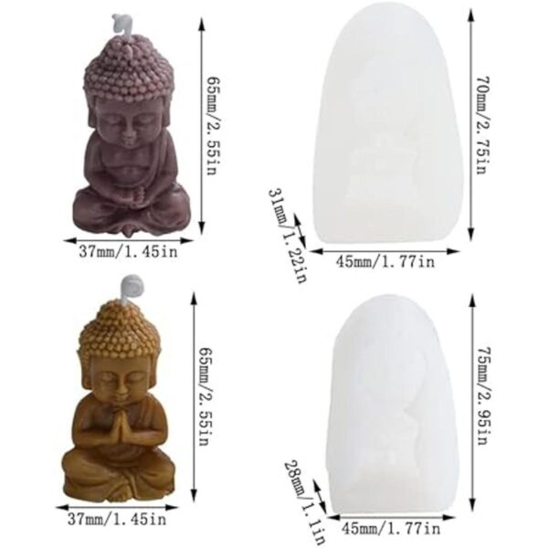 Cestony 2 moldes de silicona para velas de Buda para hacer_2