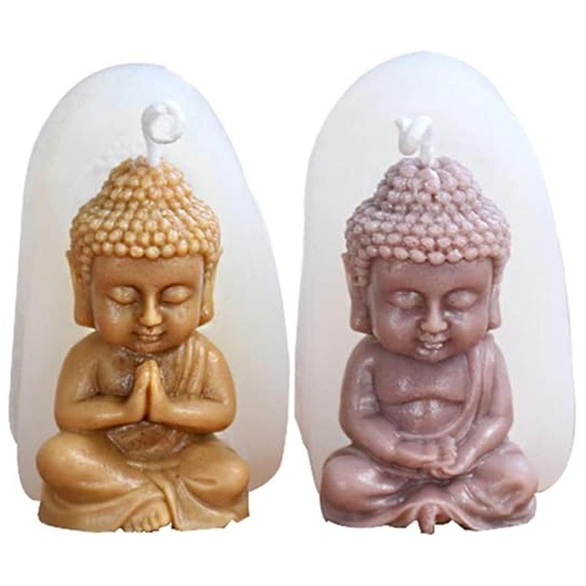 Cestony 2 moldes de silicona para velas de Buda para hacer