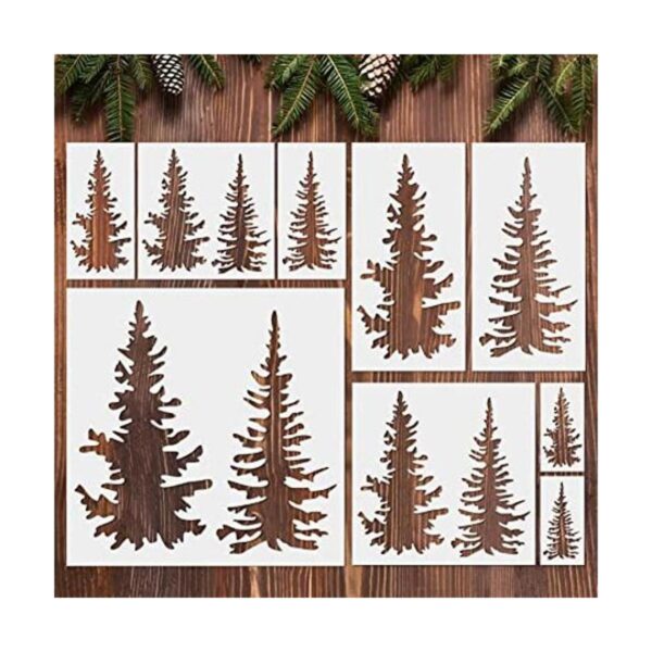 9 plantillas de pinos reutilizables plantillas de árbol_1