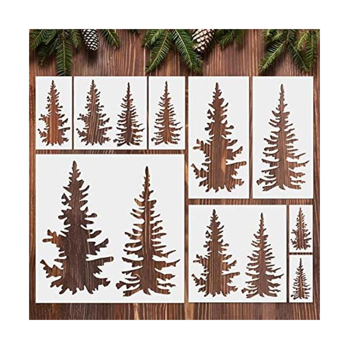 9 plantillas de pinos reutilizables plantillas de árbol