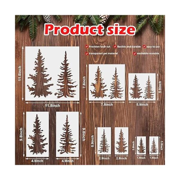 9 plantillas de pinos reutilizables plantillas de árbol_2