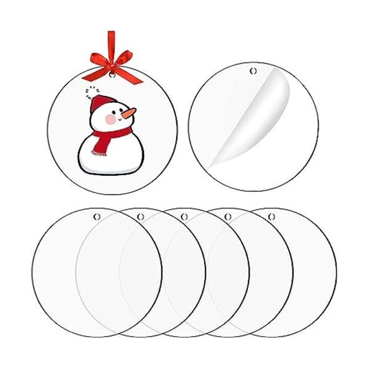 50 piezas de 4 pulgadas de acrílico en blanco para adornos