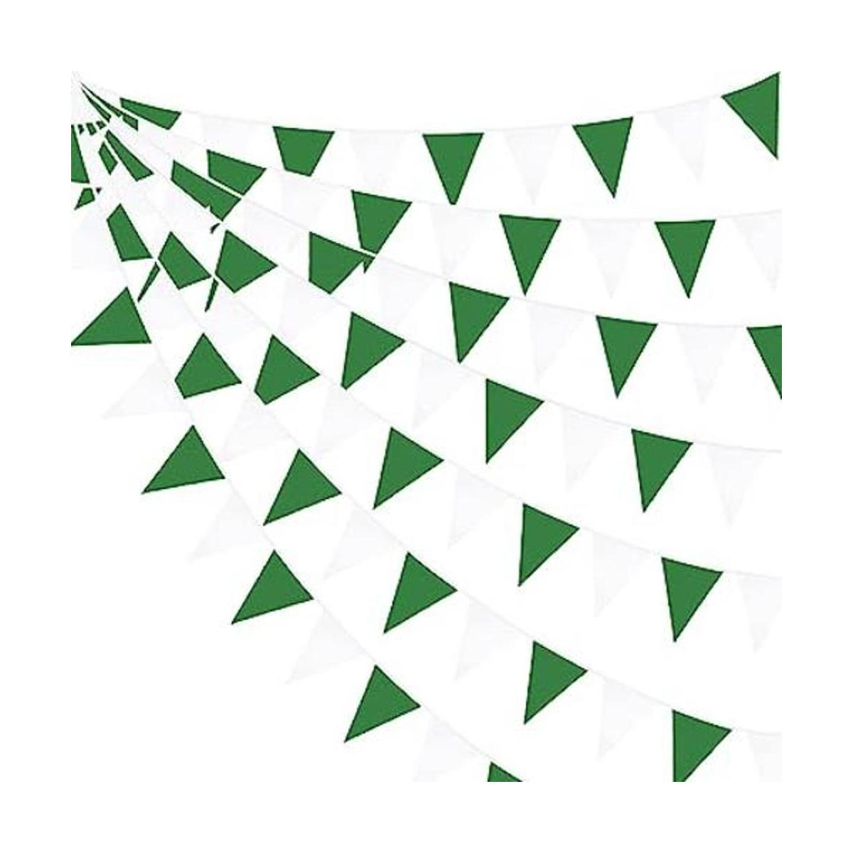 Bandera verde y blanca de 32 pies decoración de fiesta