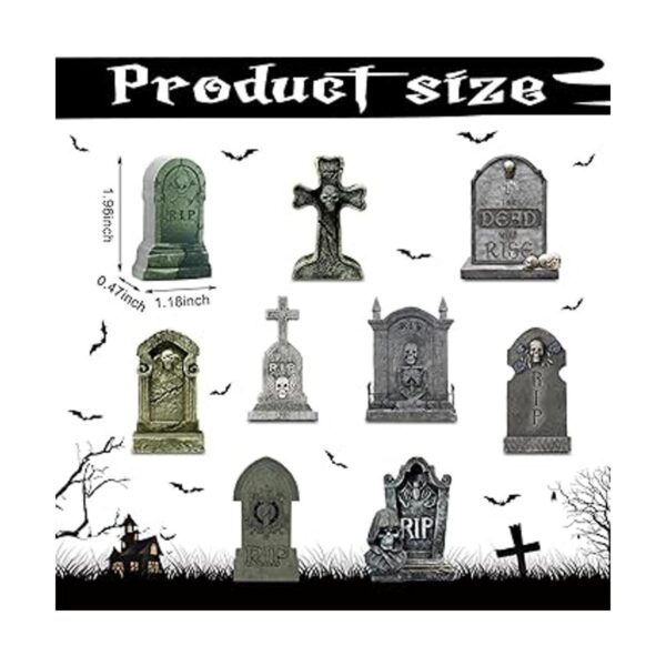 9 piezas de lápidas en miniatura de Halloween mini_2