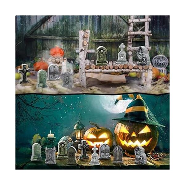 9 piezas de lápidas en miniatura de Halloween mini_5