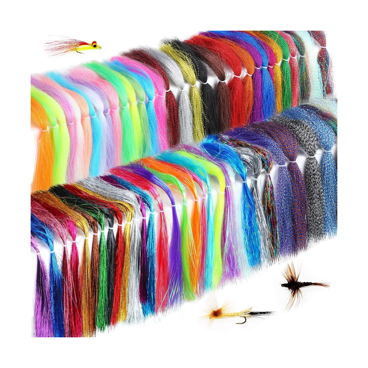 60 bolsas de 60 colores de hilo de atar moscas materiales