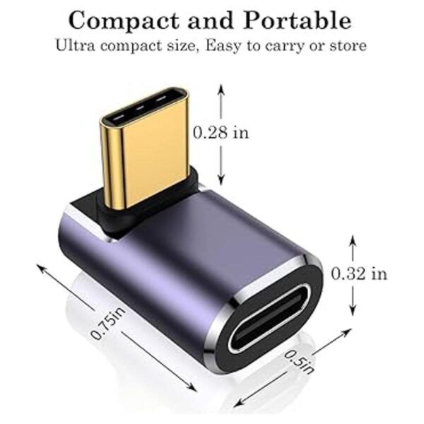 AuviPal Adaptador de ángulo recto USB C macho a USB C_6