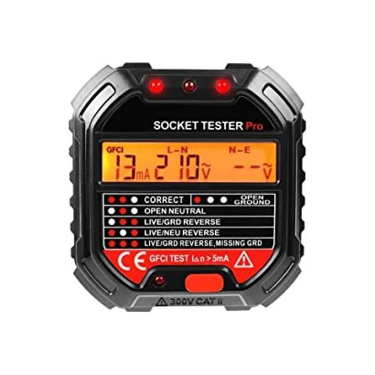Detector de receptáculo digital con indicador de