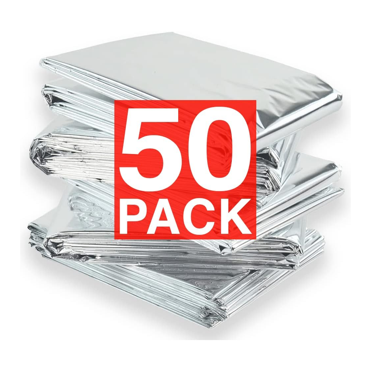 Paquete de 50 mantas de emergencia Mantas de Mylar