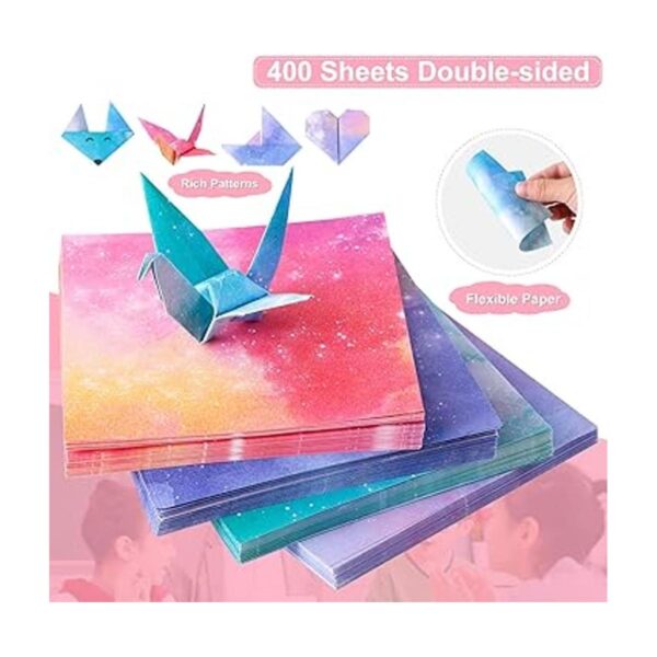 NHBTYKL Kit de 400 hojas de papel de origami cuadrado de_3