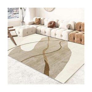 FINOREN Artistic Abstract Area Rug.Brown4x6 Suitable_1