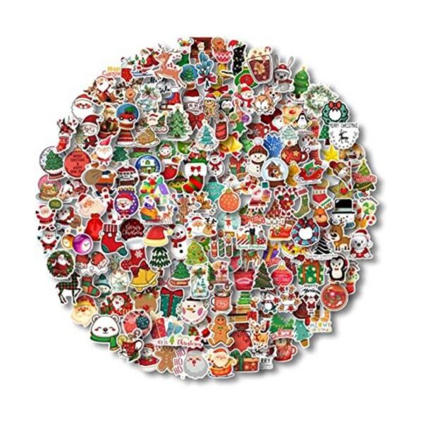 AOWDIAO 200 calcomanías de vinilo lindas de Feliz Navidad_1