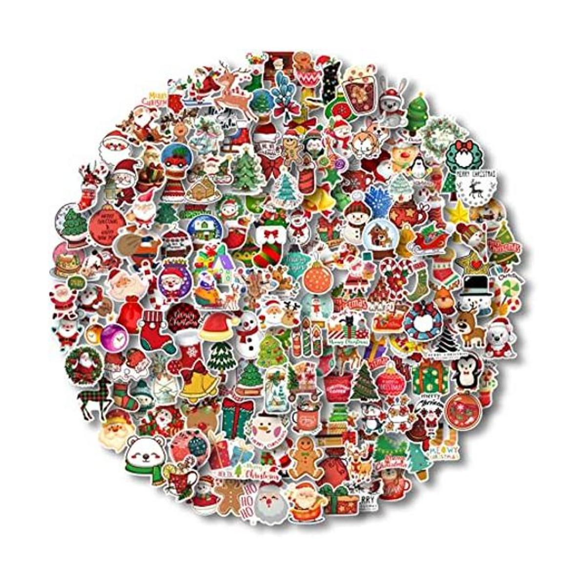 AOWDIAO 200 calcomanías de vinilo lindas de Feliz Navidad