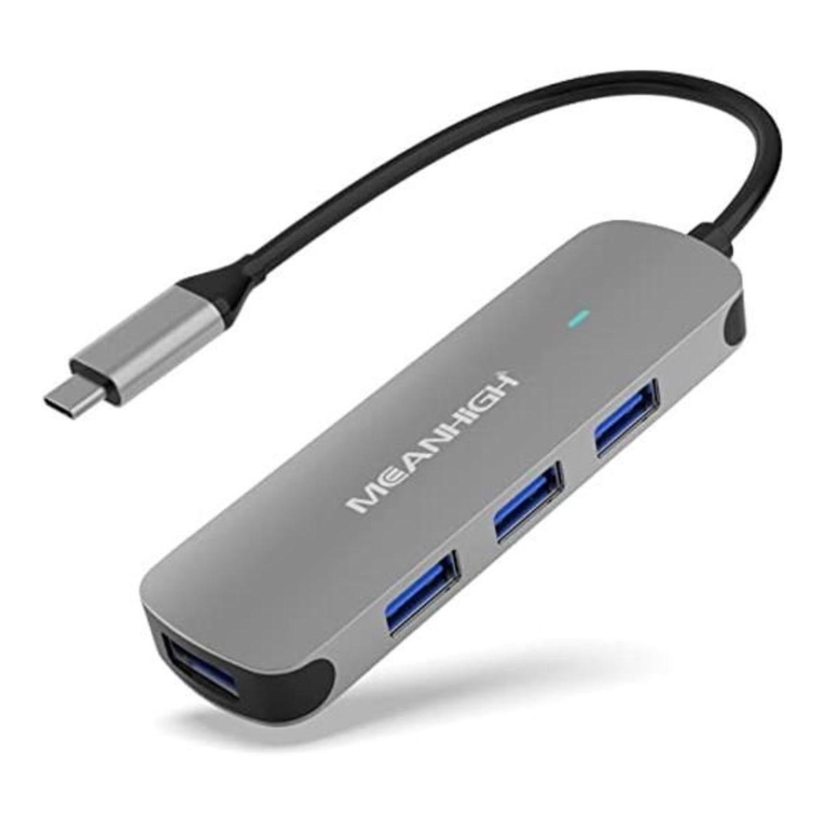 MEANHIGH Adaptador USB C Hub de 4 puertos tipo C 3.0 para