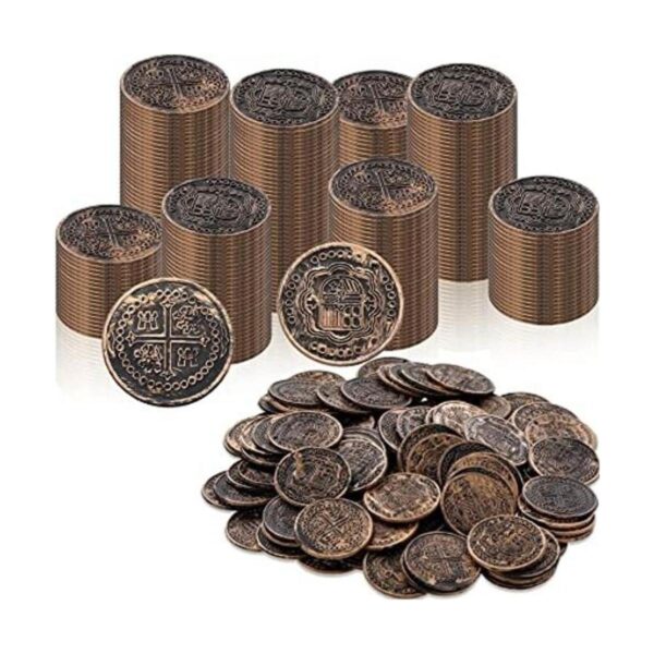 Juego de 300 monedas de plástico pirata monedas de_1