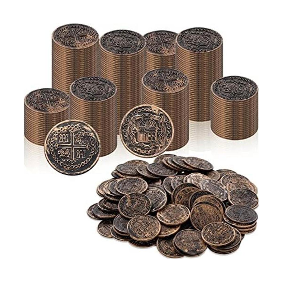 Juego de 300 monedas de plástico pirata monedas de