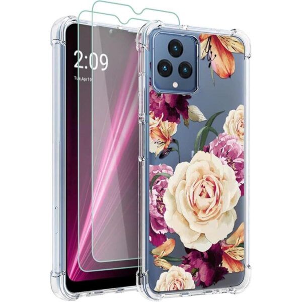 Osophter TMobile Revvl 6 5G Funda floral para niñas y_1