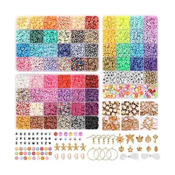 QUEFE 6000 cuentas de arcilla de 64 colores para hacer