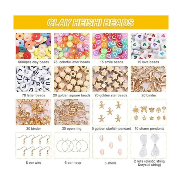 QUEFE 6000 cuentas de arcilla de 64 colores para hacer