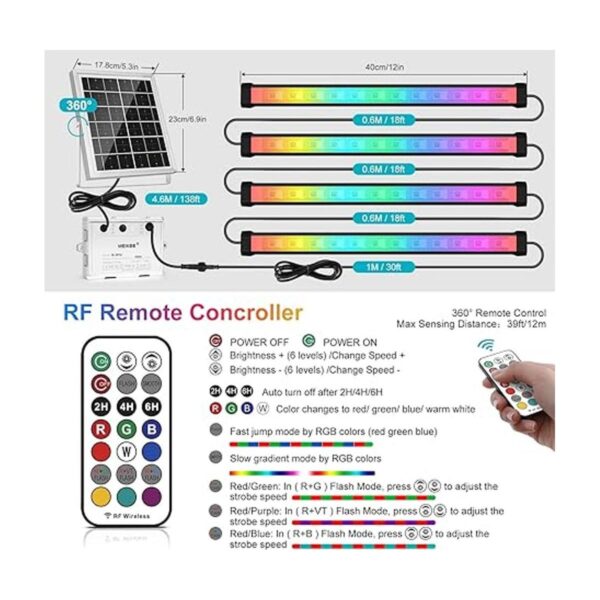 MEIKEE Barra de luz solar RGBW LED para lavar 4 en 1_2