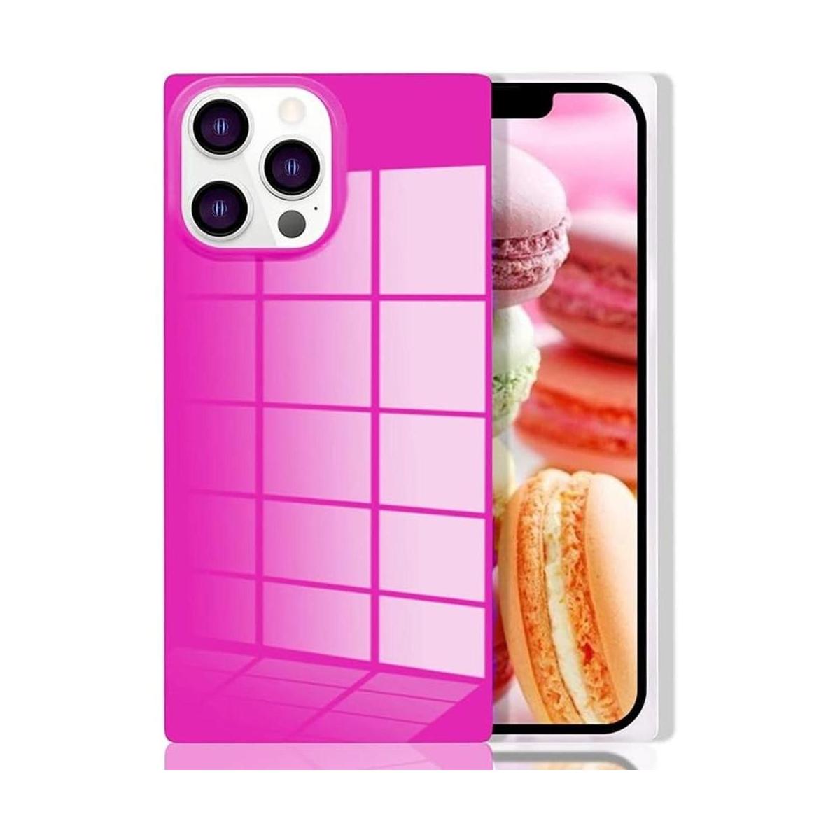 Omorro Funda cuadrada para iPhone 14 Pro de neón para