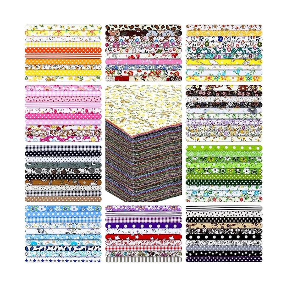 Paquete de 150 piezas de tela de algodón de 10 x 10