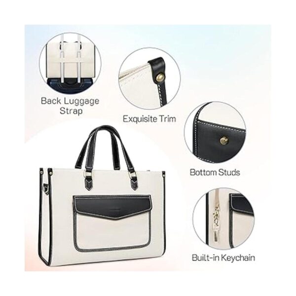 Missnine Bolsa de lona para laptop de 15.6 pulgadas_5
