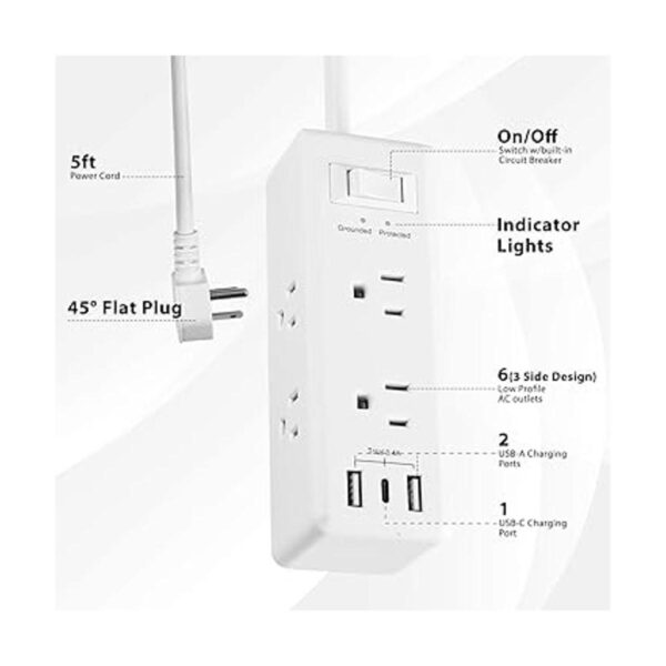 BNLINK Regleta protectora contra sobretensiones con 6_4