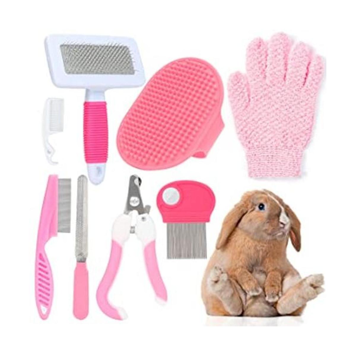 VCZONE 8 piezas de kit de aseo rosa de animales pequeños
