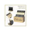 Escritorio de madera vintage calendario perpetuo bloques_4