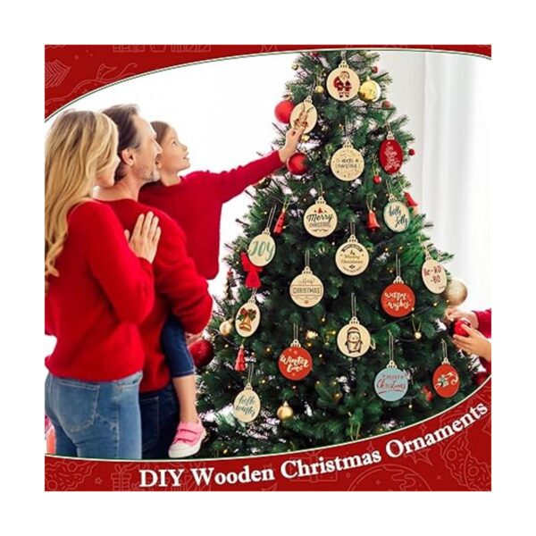 Spiareal 200 piezas de adornos de madera de Navidad de 3.5
