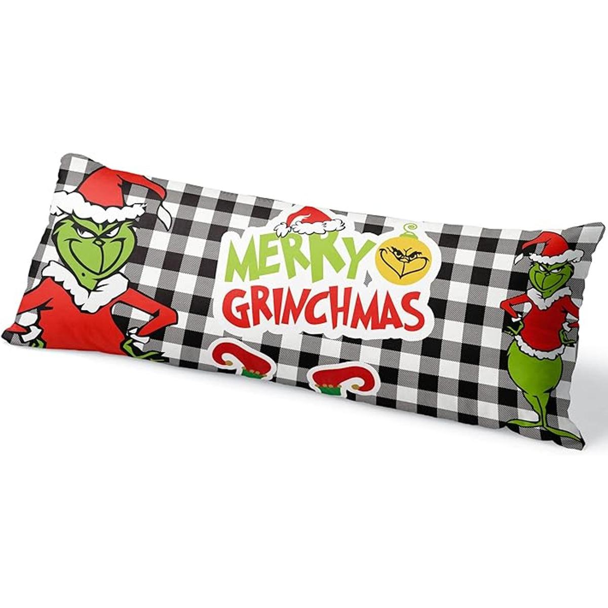 Fundas de almohada de cuerpo a cuadros de Navidad fundas