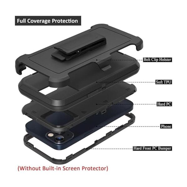 Compatible con iPhone 14 con funda de clip para cinturón_5