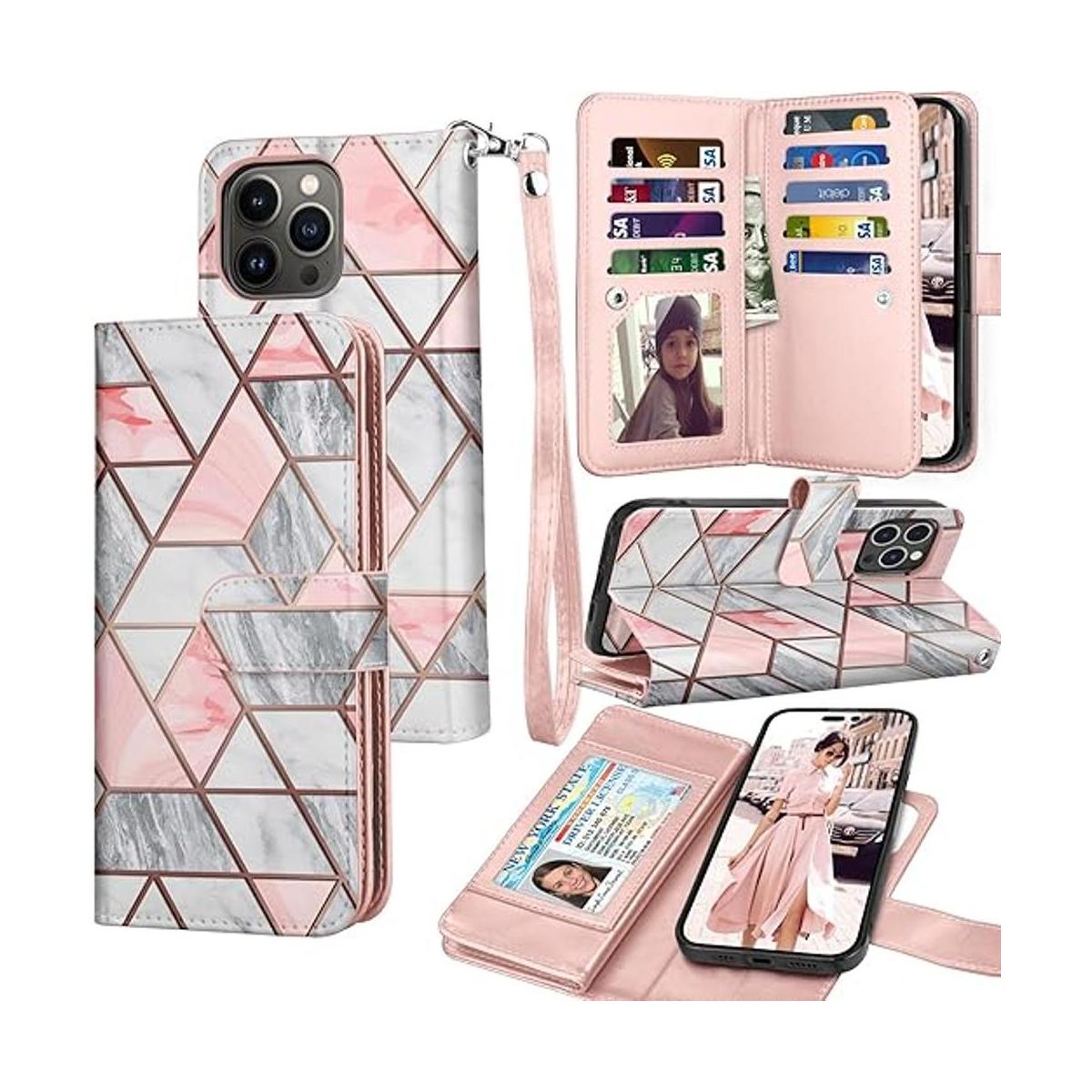 Tekcoo Funda tipo cartera compatible con iPhone 14 Pro