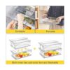 Paquete de 3 cubos organizadores de refrigerador con cajón_3