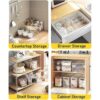 Paquete de 3 cubos organizadores de refrigerador con cajón_6