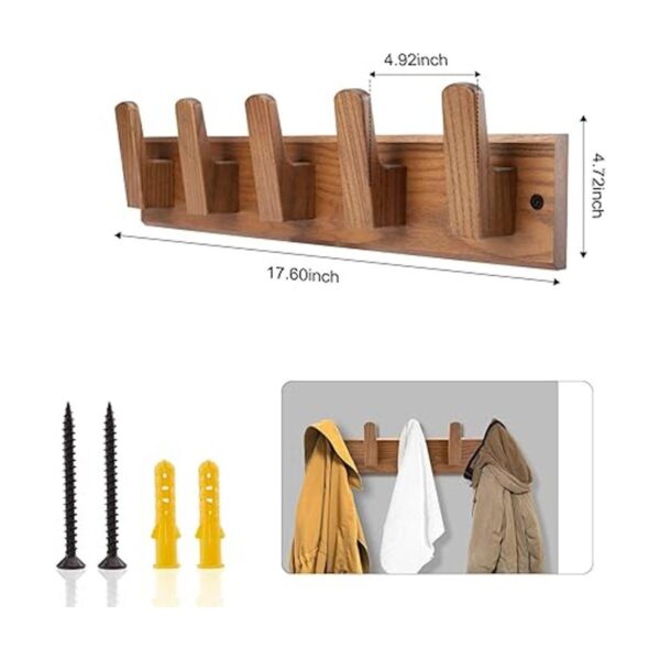 Perchero de madera para pared con 5 ganchos perchero de