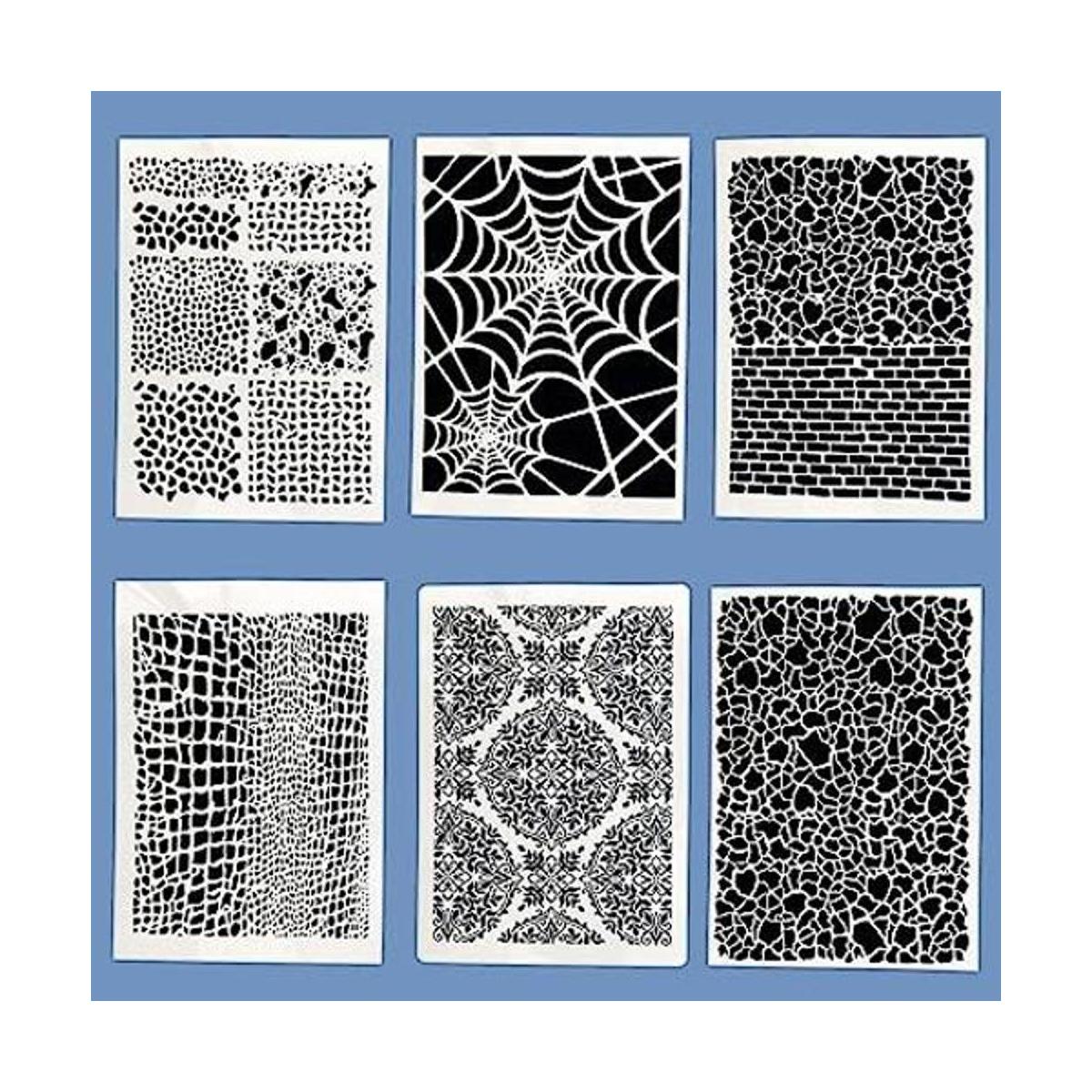 TIAMECH 6 plantillas de textura de mosaico para pintar