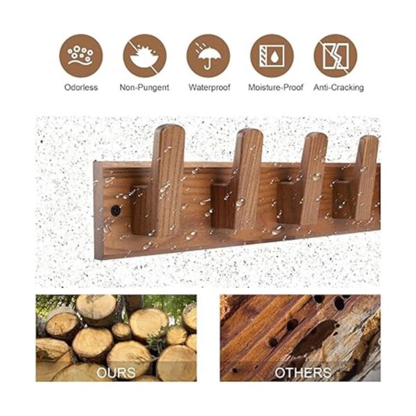 Perchero de madera para pared con 5 ganchos perchero de