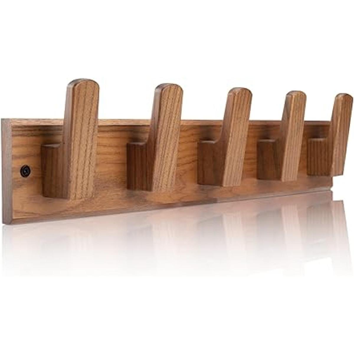Perchero de madera para pared con 5 ganchos perchero de